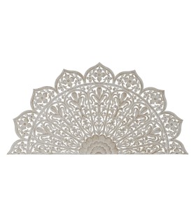 Cabeceira de Cama Modelo Mandala - Madeira de Manga e MDF Natural 182x2x90 cm